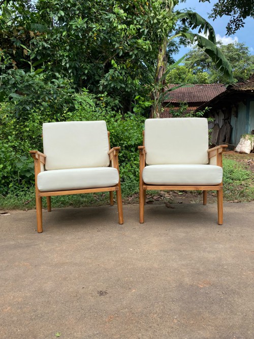 The Jativa Cane & Teak Lounge Armchair