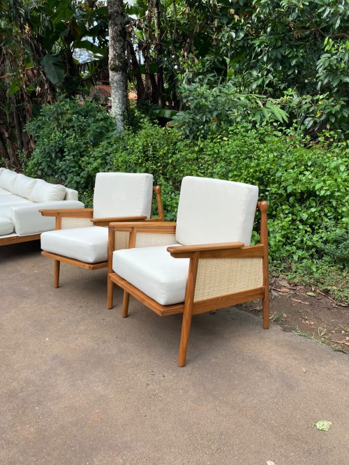 The Jativa Cane & Teak Lounge Armchair