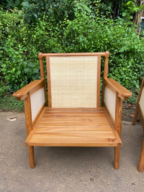 The Jativa Cane & Teak Lounge Armchair