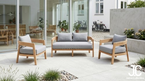The Copenhagen Teak Outdoor Sofa Set - Patio Set