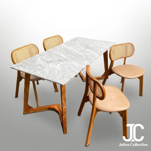 The Kyoto Teak & Marble Dining Set