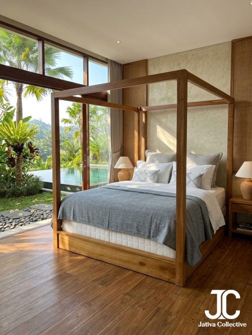 The Ubud Canopy Teak Bed Frame