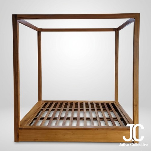 The Ubud Canopy Teak Bed Frame