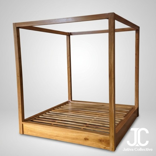 The Ubud Canopy Teak Bed Frame