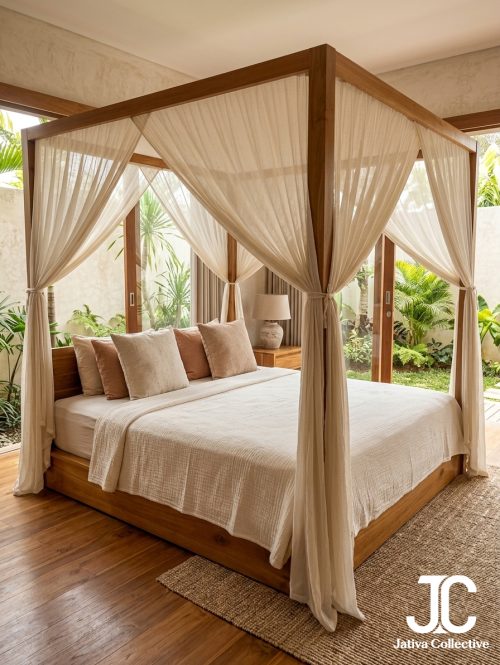 The Ubud Premium Headboard Canopy Bed