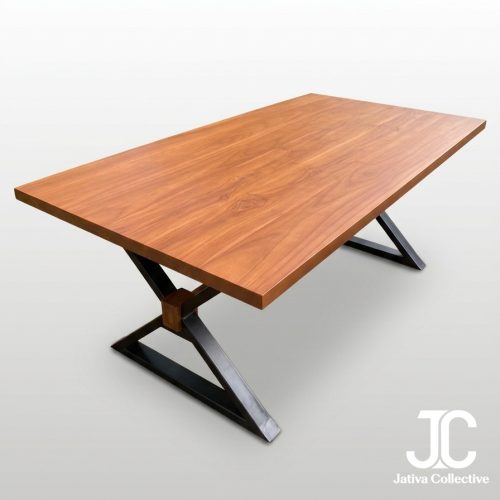 The X-Cross Industrial Teak Dining Table