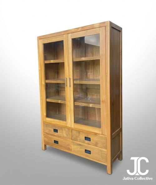 Minimalist 2-Door Glass Display Cabinet