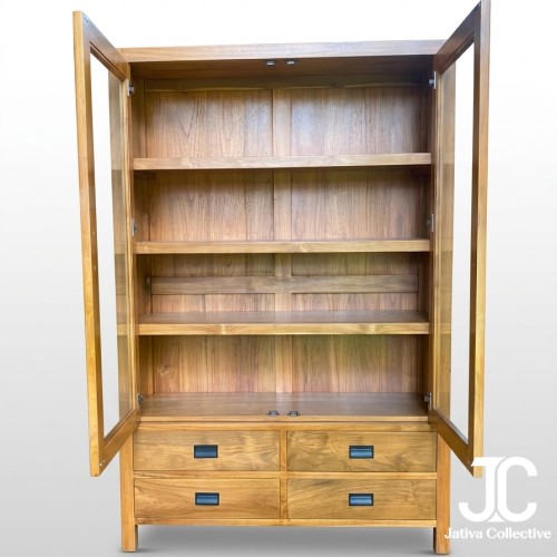 Minimalist 2-Door Glass Display Cabinet