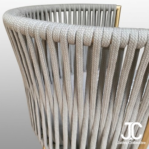 Aura Gold & Rope Weave Bar Chair
