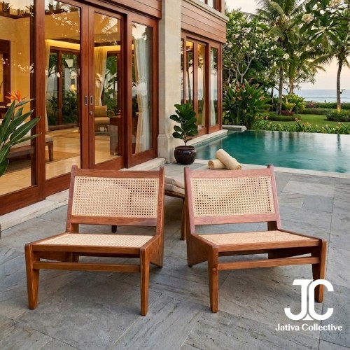 Retro Low-Slung Lounge Chair - Tropical Minimalist