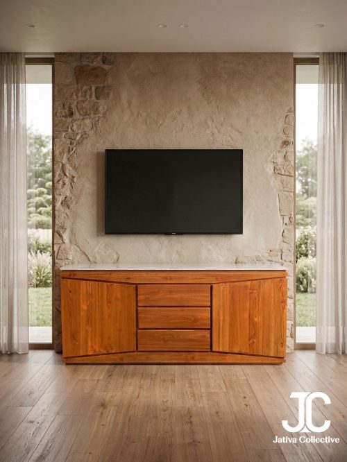 Marble Top 2-Door 3-Drawer Sideboard - Credenza