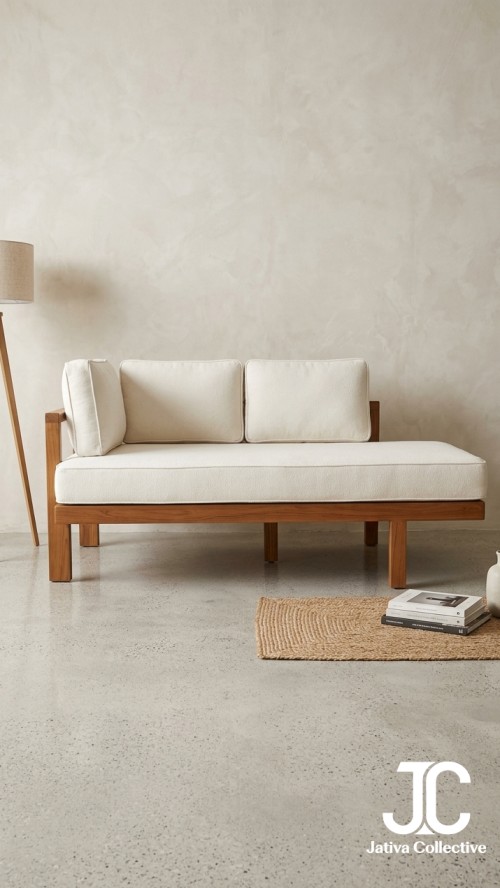 Agra Contemporary Teak Daybed - Sofa Bed