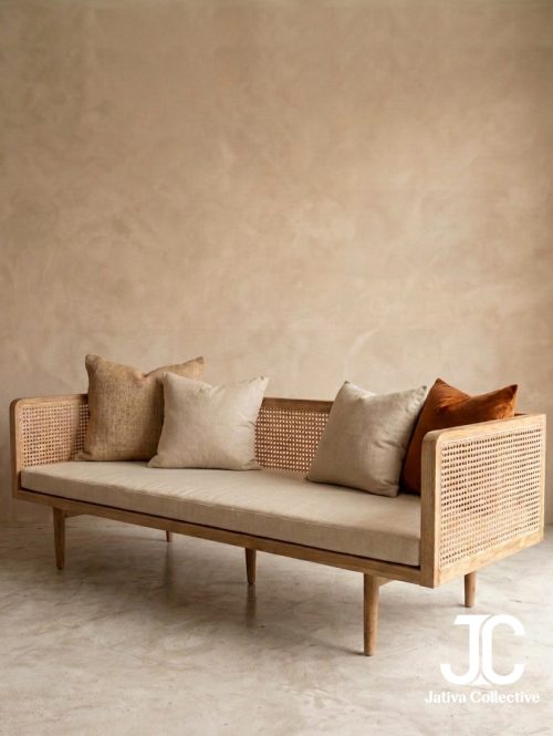 Widuri Mid-Century Woven Sofa - Mid-Century Modern