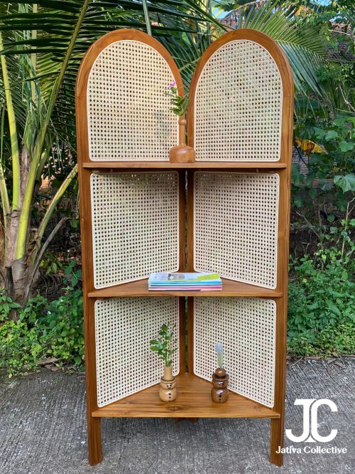 Arunika Corner Rattan Shelf