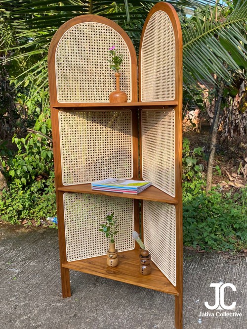 Arunika Corner Rattan Shelf
