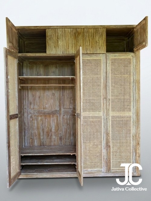 Mahika Rustic 4-Door Wardrobe