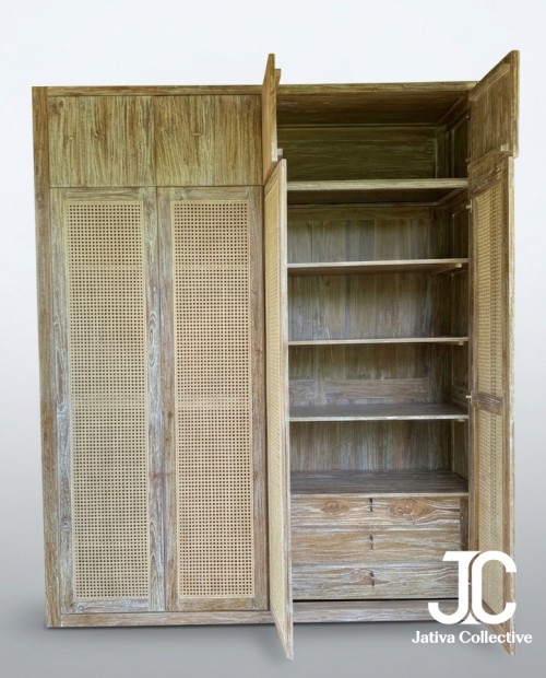 Mahika Rustic 4-Door Wardrobe